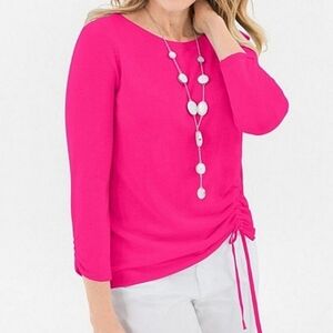 New Chico’s Ruched Sweater Pink